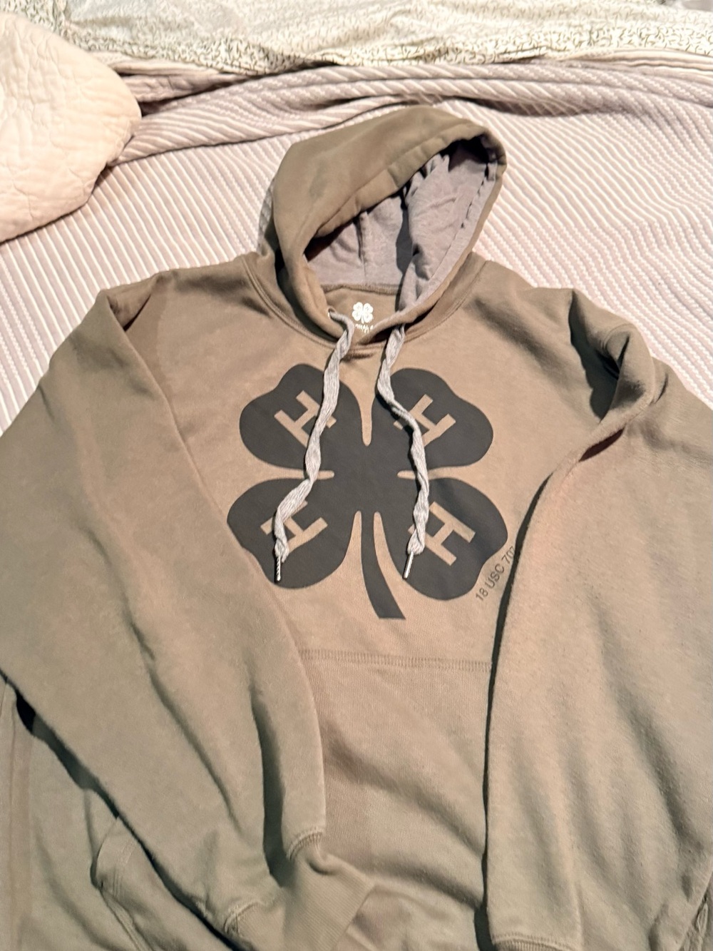 4-H Men's Olive Green Graphic Hooded Sweatshirt - Unbranded